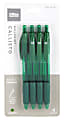 Office Depot® Brand Callisto Soft-Grip Retractable Ballpoint Pens, Medium Point, 1.0 mm, Green Barrel, Green Ink, Pack Of 4