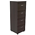 Inval 17-3/4"D Vertical 4-Drawer File Cabinet, Espresso Wengue 1 thumbnail image