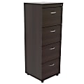 Inval 17-3/4"D Vertical 4-Drawer File Cabinet, Espresso Wengue