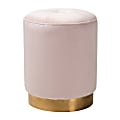 Baxton Studio Glam Velvet Upholstered Ottoman, Pink/Gold 1 thumbnail image