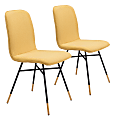 Zuo Modern Van Dining Chairs, Yellow, Set Of 2 Chairs