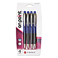 FORAY® Retractable Ballpoint Pens, Medium Point, 1.0 mm, Blue Barrel, Blue Ink, Pack Of 4 1 thumbnail image