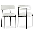 Glamour Home Avrom Boucle Fabric Dining Accent Chairs, White, Set Of 2 Chairs 1 thumbnail image
