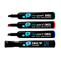 IdeaPaint Dry-Erase Markers, Chisel Tip, Black Barrel, Assorted Ink Colors, Pack Of 4 Markers