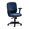 Lorell™ Sculptured Task Chair, 41 5/15"H x 26 3/8"W x 25 5/8"D, Black Frame, Blue Fabric