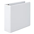 Just Basics® Basic View 3-Ring Binder, 3" Round Rings, White 1 thumbnail image