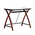 Flash Furniture 36"W Glass Computer Desk With Crisscross Frame, Black, Cherry/Clear 1 thumbnail image