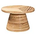 bali & pari Bella Rattan And Mahogany Wood Coffee Table, 17-3/4”H x 28”W x 28”D, Natural 1 thumbnail image