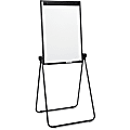 Lorell 2-sided Dry-Erase Easel with Flip-Chart Clip - 36" (3 ft) Width x 24" (2 ft) Height - Melamine Surface - Black Steel Frame - Rectangle - 1 Each