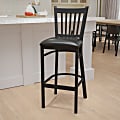 Flash Furniture Metal/Vinyl Restaurant Barstool With Vertical Back, Black 1 thumbnail image