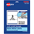 Avery® TrueBlock® Labels With Sure Feed®, 94251-TWMP100, Rectangle, 3-1/4" x 8-3/8", Matte White, Pack Of 300 1 thumbnail image