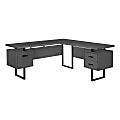 Monarch Specialties Dallas 71"W L-Shaped Corner Desk, Gray 1 thumbnail image