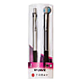 FORAY® Stainless Steel Retractable Ballpoint Pens, Fine Point, 0.7 mm, Assorted Barrels, Black Ink, Pack Of 2 1 thumbnail image