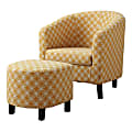 Monarch Specialties Abba Accent Chair With Ottoman, Burnt Yellow 1 thumbnail image