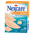 3M™ Nexcare™ Extra Cushion Active Bandages, Assorted Sizes, Pack Of 50