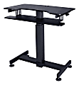 Lorell® 40" Mobile Standing Desk Workstation, 49"H x 40"W x 21"D, Black