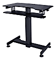 Lorell® 40" Mobile Standing Desk Workstation, 49"H x 40"W x 21"D, Black 1 thumbnail image