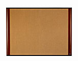 3M™ Cork Bulletin Board, 48" x 36", Aluminum Frame With Mahogany Finish