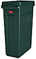 Rubbermaid® Slim Jim Rectangular Polyethylene Vented Waste Receptacle, 23 Gallons, Green 1 thumbnail image