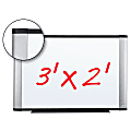 3M™ Melamine Non-Magnetic Dry-Erase Whiteboard, 24" x 36", Aluminum Frame With Silver Finish