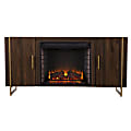 SEI Furniture Dashton Electric Fireplace, 27”H x 55”W x 16-1/2”D, Brown/Gold 1 thumbnail image