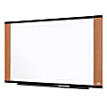 3M™ Melamine Non-Magnetic Dry-Erase Whiteboard, 36" x 48", Aluminum Frame With Light Cherry Finish