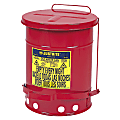 Red Oily Waste Cans, Foot Operated Cover, 6 gal, Red 1 thumbnail image