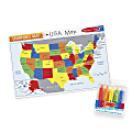Melissa & Doug USA Map Learning Mat With Wipe-Off Crayons, Pre-K To Grade 2 1 thumbnail image