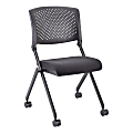 Lorell® Nesting Plastic-Back Chairs, Black, Set Of 2 Chairs 1 thumbnail image