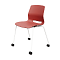 KFI Studios Imme Stack Chair With Caster Base, Coral/White