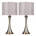 LumiSource Lenuxe Contemporary Table Lamps, 24-1/4”H, Gold, Set Of 2 Lamps