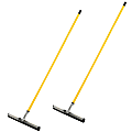 Alpine Dual Moss Heavy-Duty Floor Squeegees, 18", 50" Handle, Yellow, Pack Of 2 Squeegees 1 thumbnail image