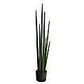 Nearly Natural Sansevieria Snake 42”H Artificial Plant With Planter, 42”H x 6”W x 6”D, Green/Black 1 thumbnail image