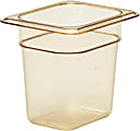 Cambro H-Pan High-Heat GN 1/8 Food Pans, 6"H x 5-3/16"W x 6-5/16"D, Amber, Pack Of 6 Pans 1 thumbnail image