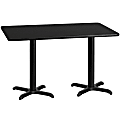 Flash Furniture Rectangular Laminate Table Top With Table Height Base, 31-3/16”H x 30”W x 60”D, Black 1 thumbnail image