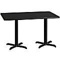 Flash Furniture Rectangular Laminate Table Top With Table Height Base, 31-3/16”H x 30”W x 60”D, Black