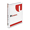 Universal Deluxe Round Ring Vinyl View Binder, 8 1/2" x 11", 0.5" Capacity, White 1 thumbnail image