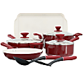Spice By Tia Mowry 10-Piece Aluminum Ceramic Nonstick Cookware Set, Magenta 1 thumbnail image