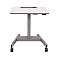 Luxor Pneumatic Adjustable Sit/Stand Student Desk, White