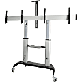 StarTech.com Dual TV Cart, 60in VESA TVs up to 50kg/110lb each, Adjustable Mobile Display Mount/Cart, Rolling TV Cart on Wheels - STNDMTVDUO 1 thumbnail image