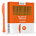 Amscan 8019 Solid Heavyweight Plastic Knives, Orange Peel, 50 Knives Per Pack, Case Of 3 Packs