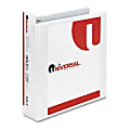 Universal Deluxe Round Ring Vinyl View Binder, 8 1/2" x 11", 2" Capacity, White 1 thumbnail image