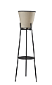 Adesso Zeek 1-Shelf Floor Lamp, 63”H, Cream Shade/Black Base