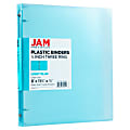 JAM PAPER 3 Ring Plastic Binder, 0.5 inch, Light Blue, Sold Individually 1 thumbnail image