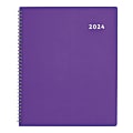 2024 Brownline DuraFlex 12 Months Weekly/Monthly Appointment Planner, 11" x 8.5", 50% Recycled, Purple, 2024 , CB950V.PUR