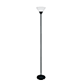 Simple Designs Light Stick Torchiere Floor Lamp, 71 1/4"H, Clear Shade/Black Base