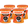 Dunkin' Donuts Original Blend Ground Canister Coffee, Medium Roast, Case Of 4, 30 Oz Per Canister