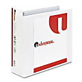 Universal Economy D-Ring Vinyl View Binder - Letter - 8.5" x 11" - 3" Capacity - 1 Each - White 1 thumbnail image