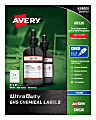 Avery® UltraDuty® GHS Chemical Waterproof and UV Resistant Labels, 2 x 2, White, 12/Sheet, 50 Sheets/Pack 1 thumbnail image