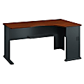 Bush Business Furniture Office Advantage Right Corner Desk, Hansen Cherry/Galaxy, Standard Delivery